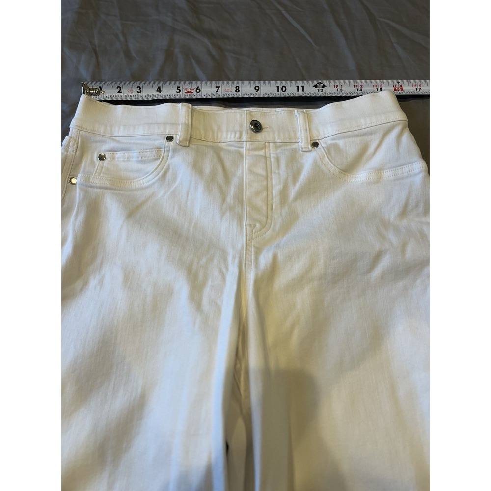 SPANX Shapewear Cropped Wide-Leg Jeans Nautical Large White Stretch Pull On - Picture 12 of 12